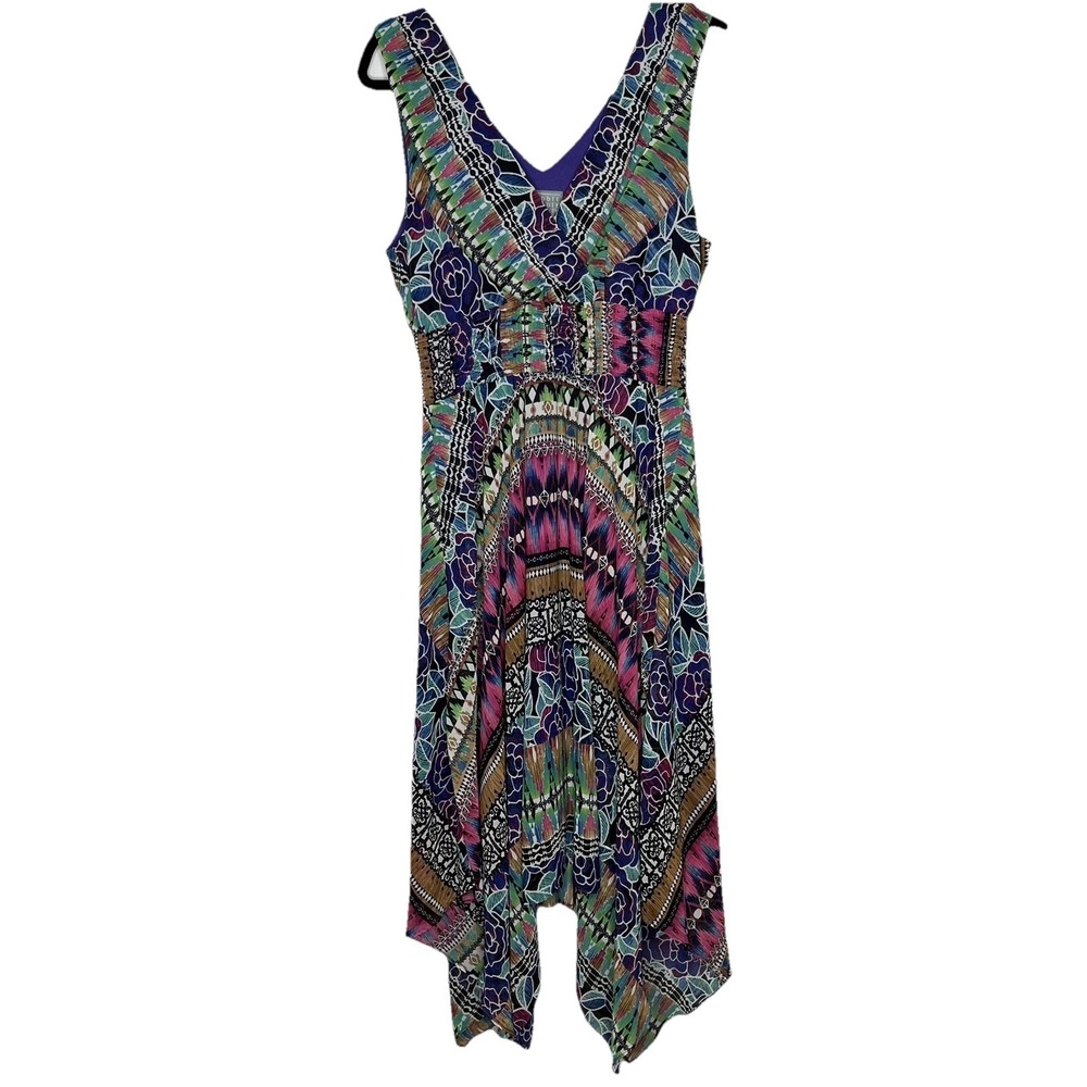 Rabbit Rabbit Rabbit Handkerchief Dress Women's 10 Empire Smocked Waist Artsy
